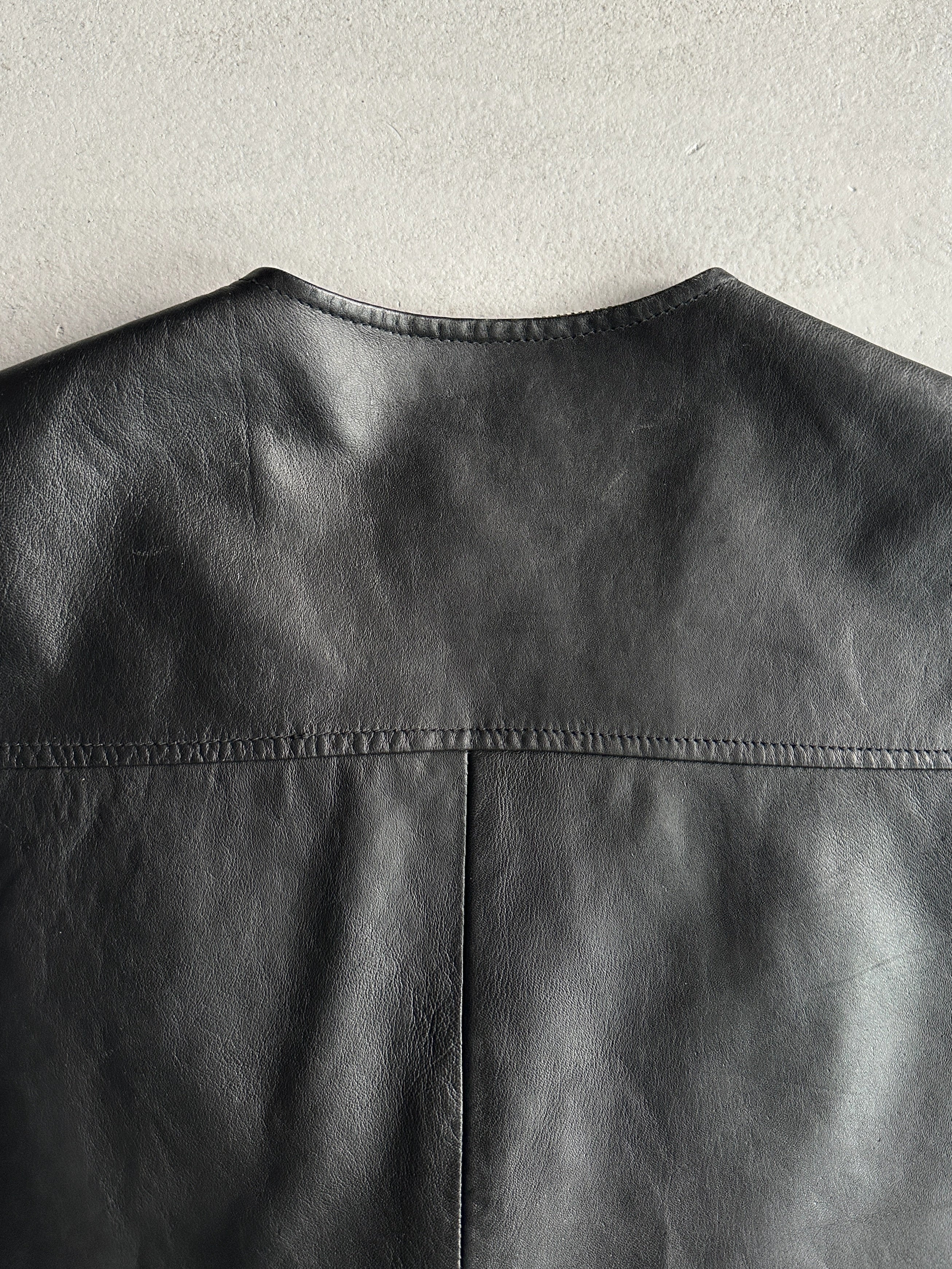 1990s BUTTONED LEATHER WAISTCOAT