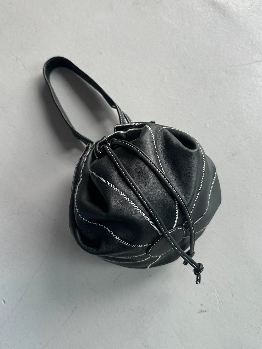 ENRICO COVERI - 1990s LEATHER BUCKET BAG