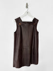 ITALIAN LABEL - 1990s LEATHER DUNGAREE DRESS