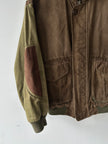 FRENCH LABEL 1980s PANELED BOMBER JACKET WITH SUEDE FRONT