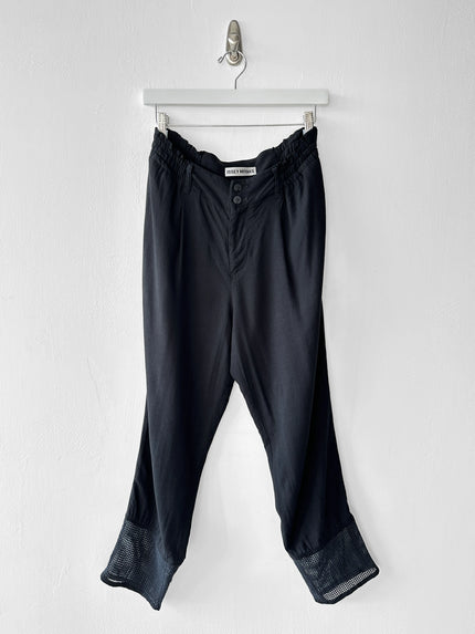 ISSEY MIYAKE - S/S 2014 RELAXED TROUSERS WITH GRID MESH PANELS