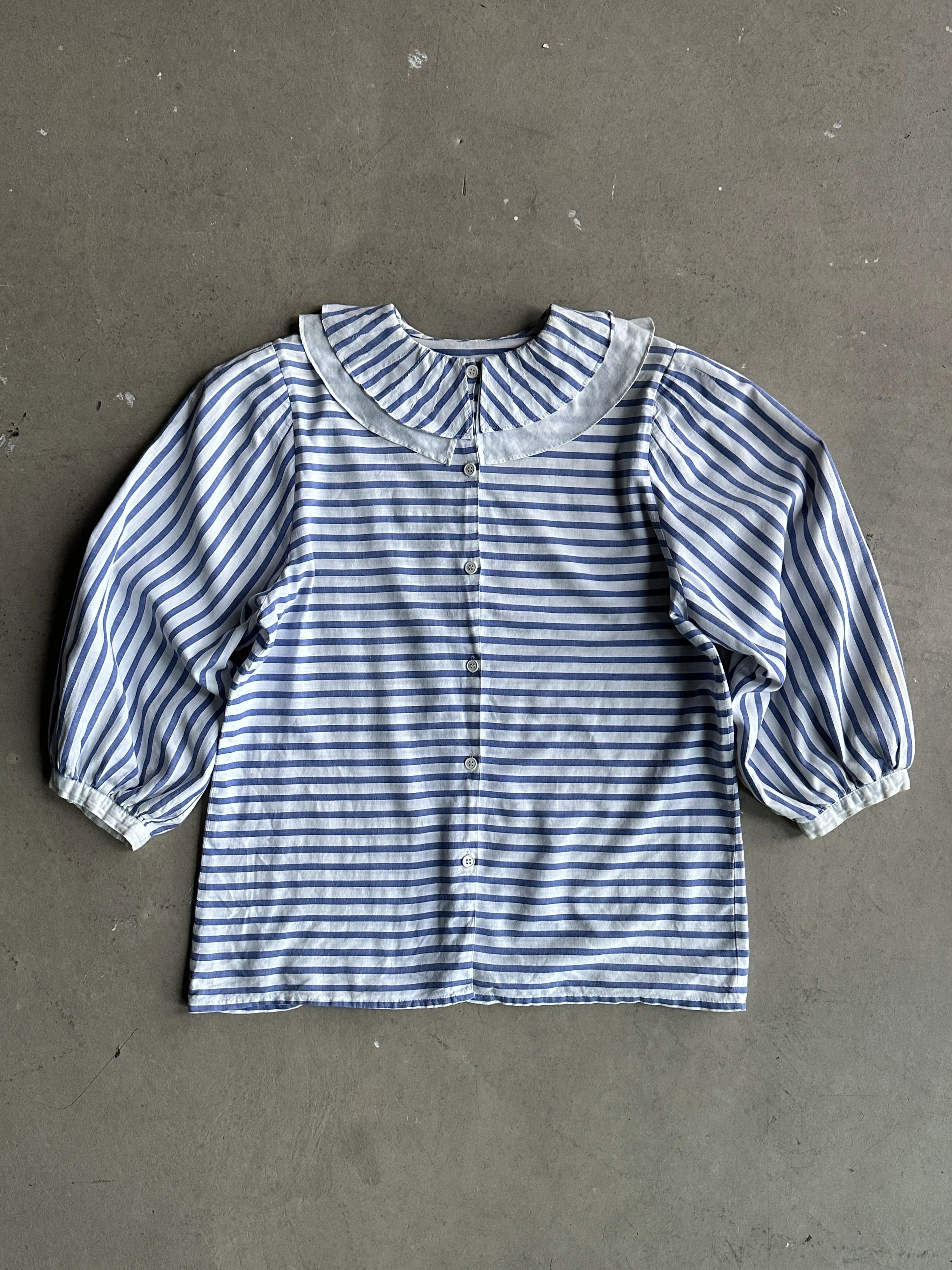 1970s PETER PAN COLLAR STRIPED BLOUSE