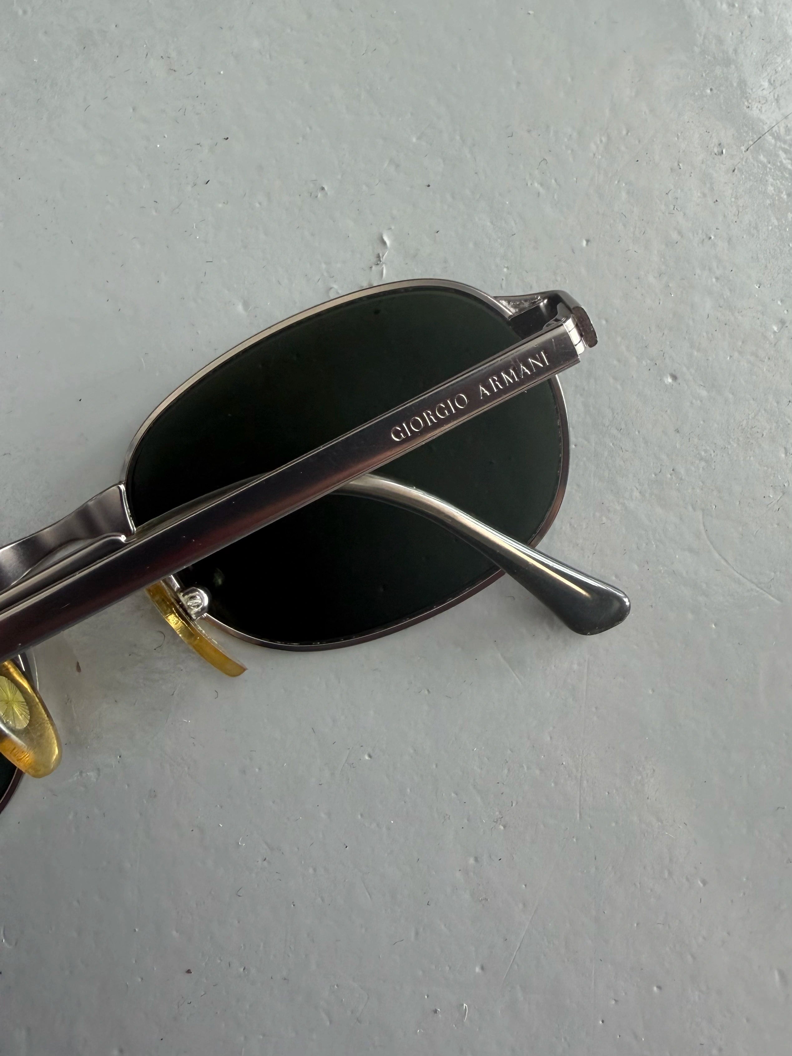 GIORGIO ARMANI -  1990s OVAL SUNGLASSES WITH METAL FRAME
