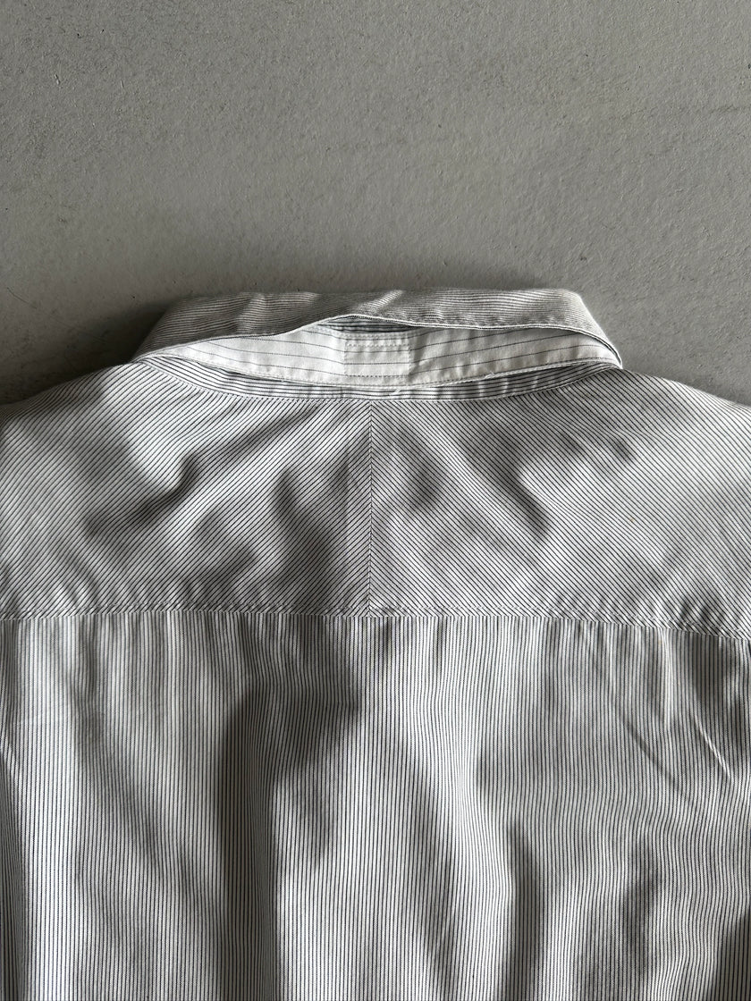 NEIL BARRETT - 2000s DOUBLE SLEEVE STRIPED SHIRT