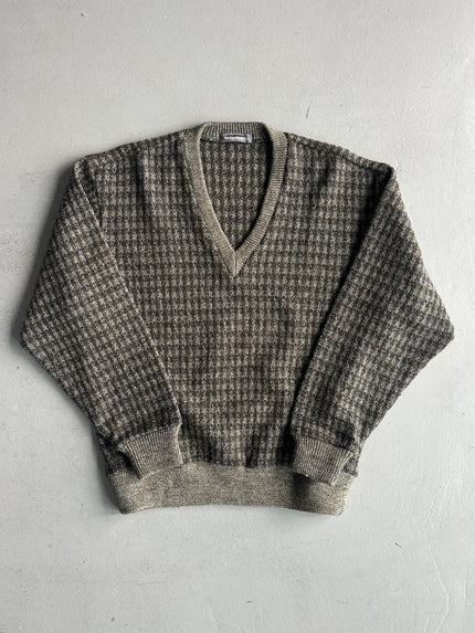 ISSEY MIYAKE - 1980s V NECK CHUNKY KNIT BOXY FIT JUMPER