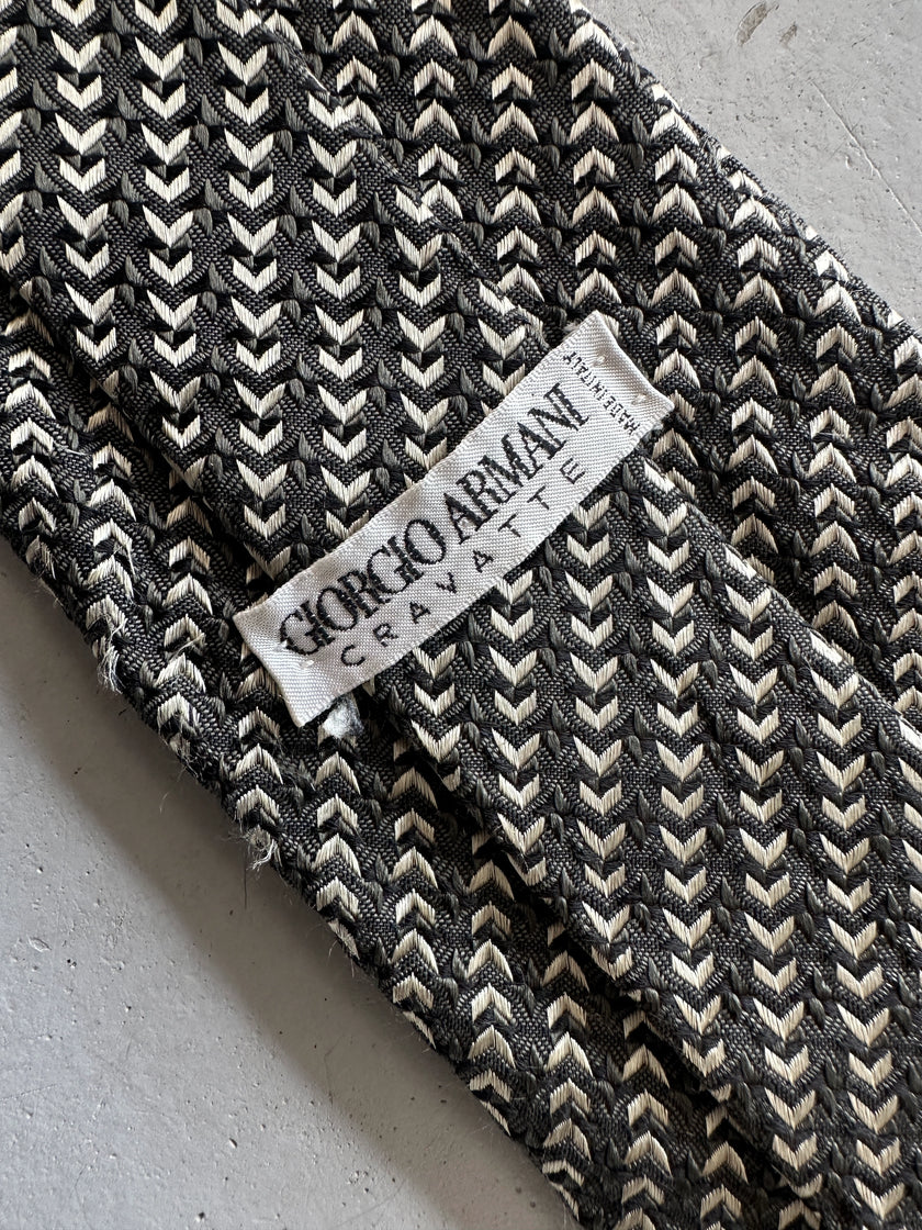 GIORGIO ARMANI - 1980s PATTERNED SILK TIE