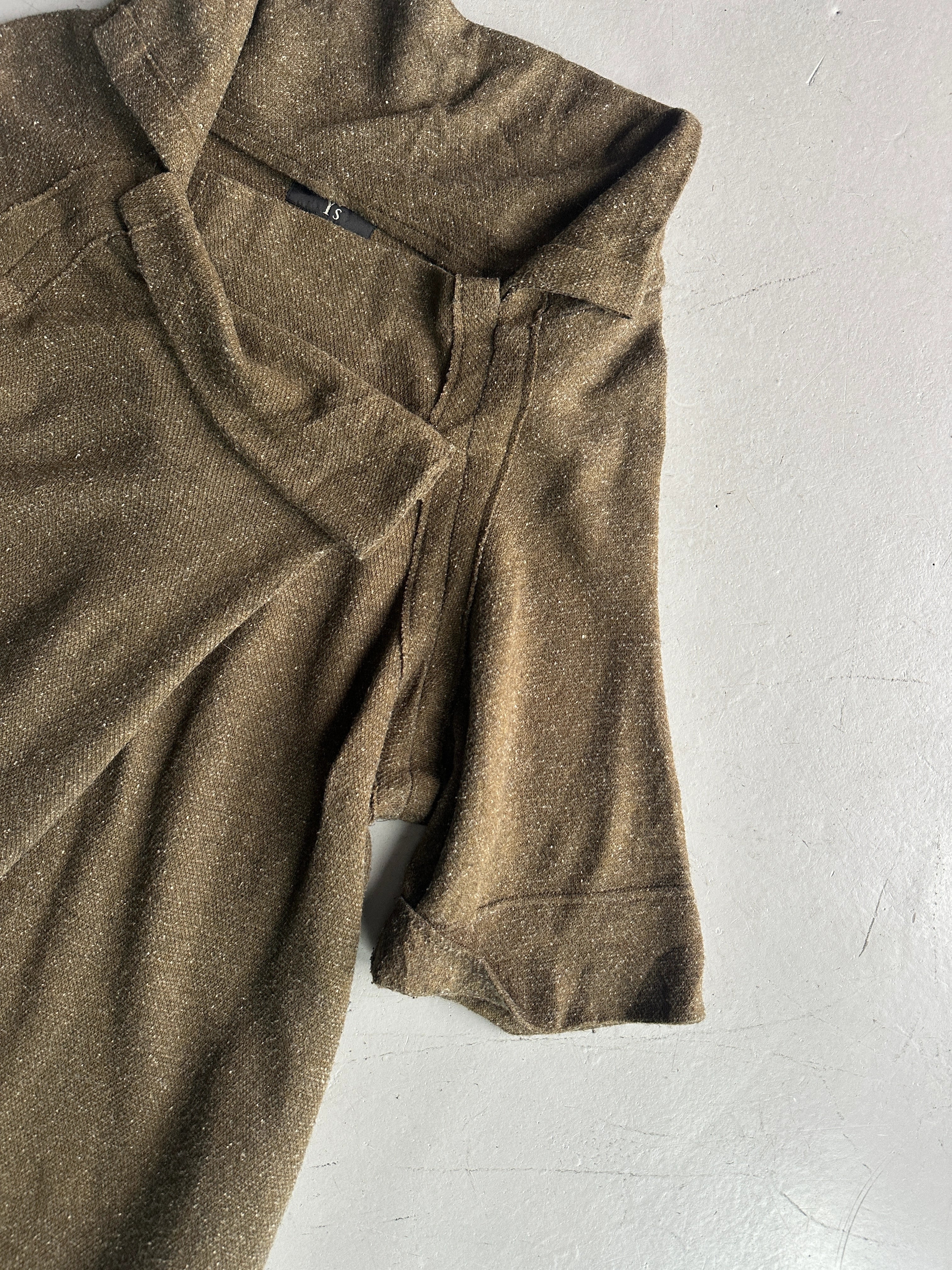 YOHJI YAMAMOTO Y's - A/W 2017 SHORT SLEEVE DRESS WITH FRONT PLEAT