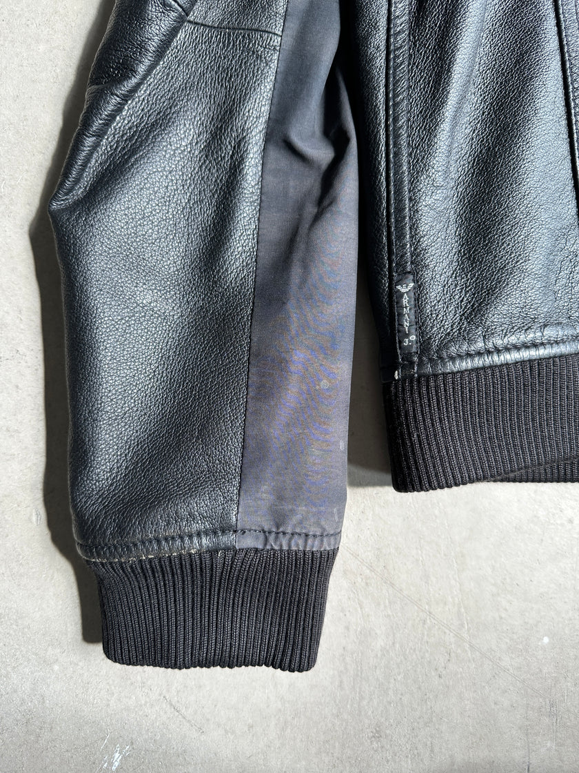 ARMANI JEANS - 1990 LEATHER BOMBER JACKET