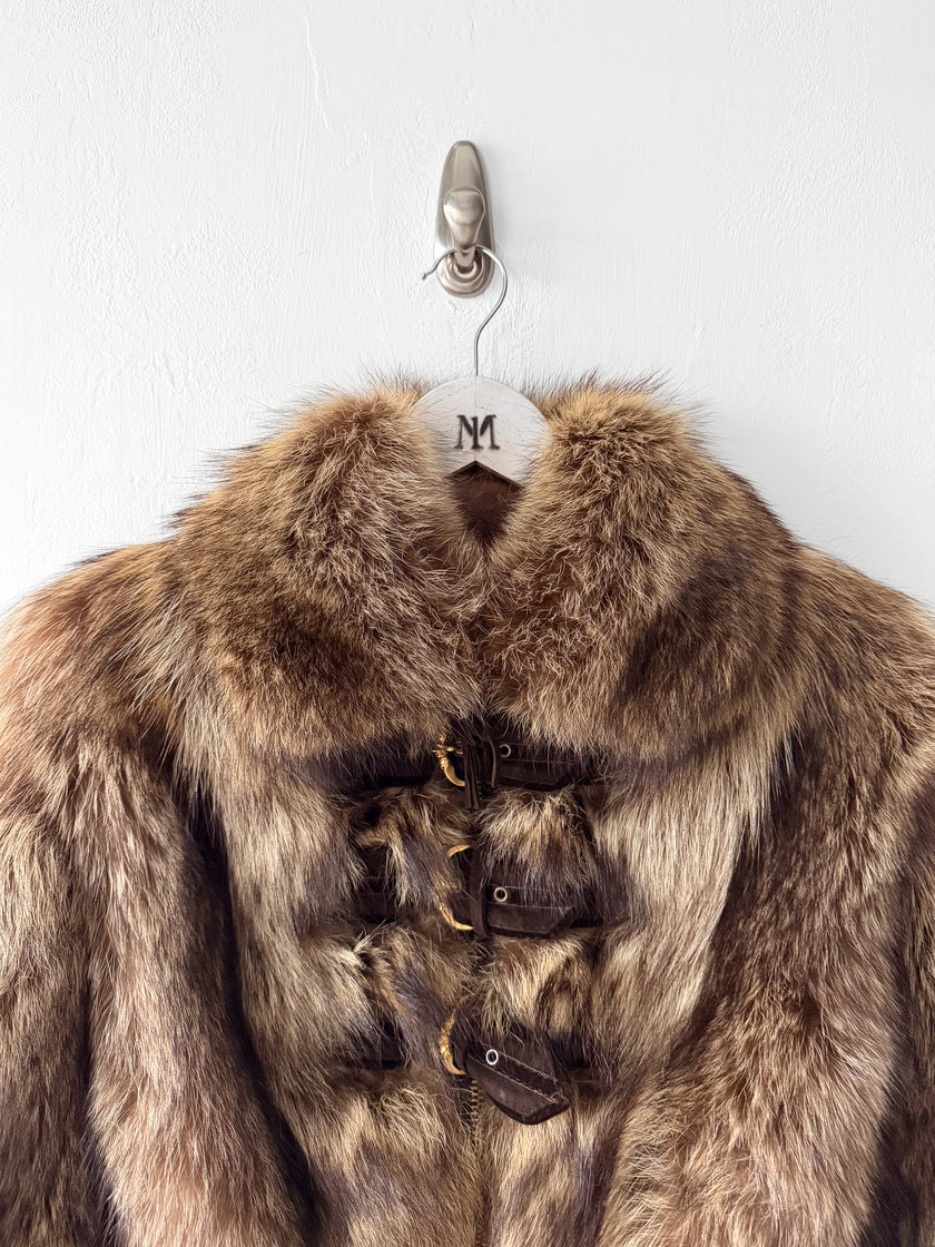 EMANUEL UNGARO by PETER DUNDAS  - F/W 2006 MARMOT FUR JACKET WITH CASHMERE RIBBED KNIT WAISTBAND