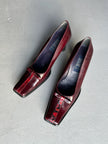 ITALIAN LABEL 1990s SQUARE TOE LEATHER PUMPS