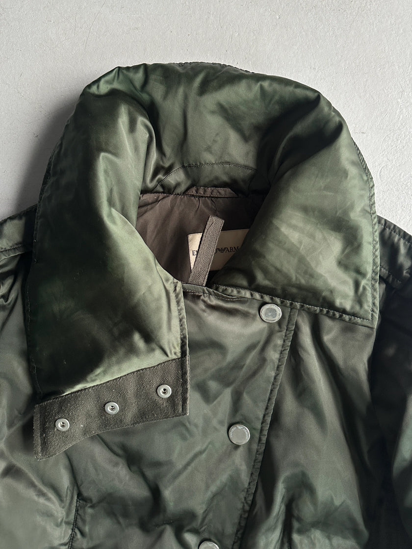 EMPORIO ARMANI - early 2000s ASYMMETRICAL FRONT CLOSURE FUNNEL NECK JACKET