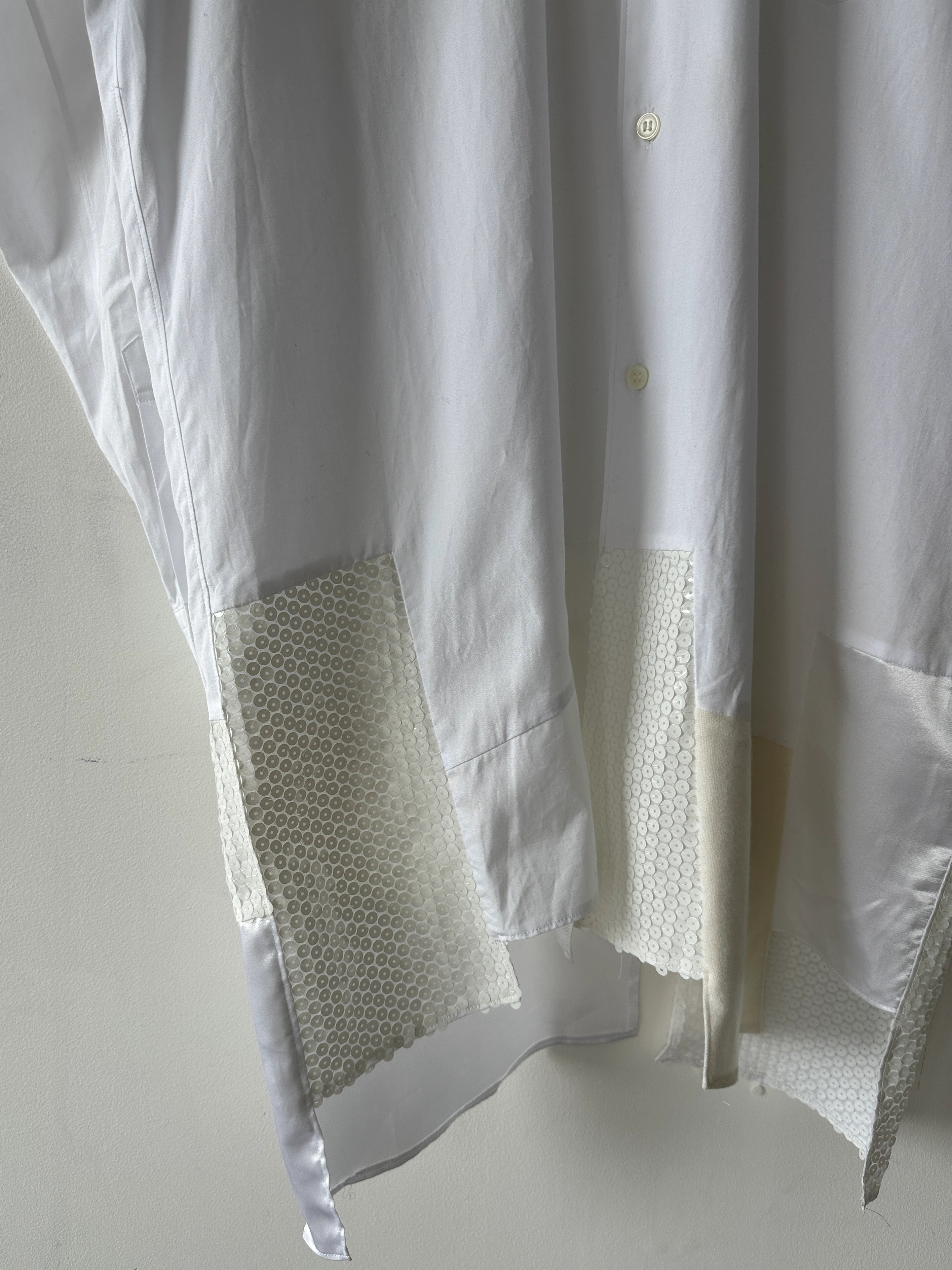 COMME DES GARÇONS - F/W 2024 ASYMMETRICAL SHIRT WITH PATCHWORK HEM PANELS