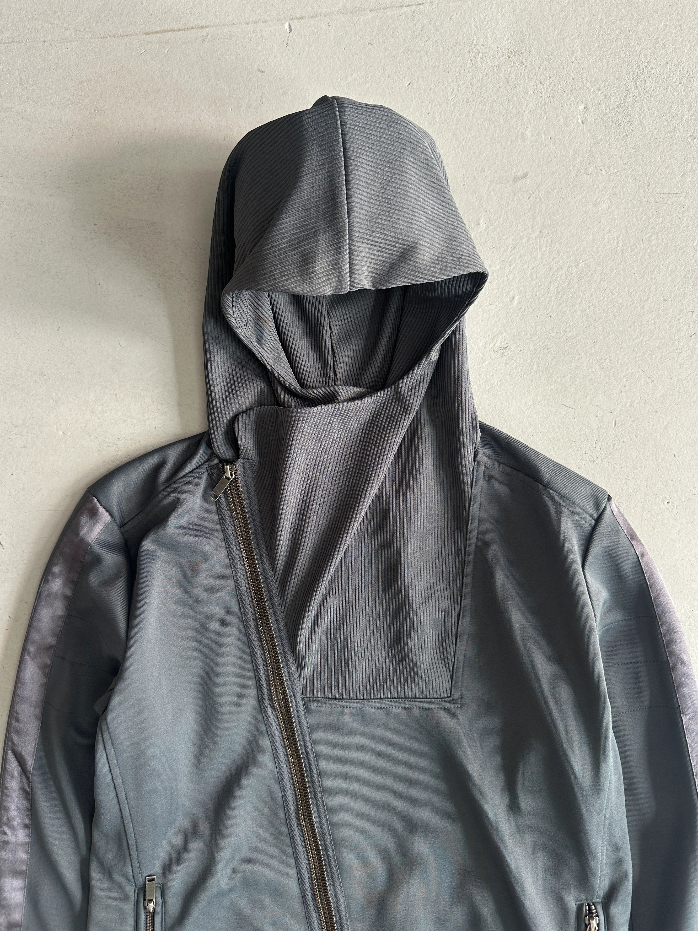 DIESEL - 2000s HOODED SWEATER WITH DIAGONAL ZIP CLOSURE