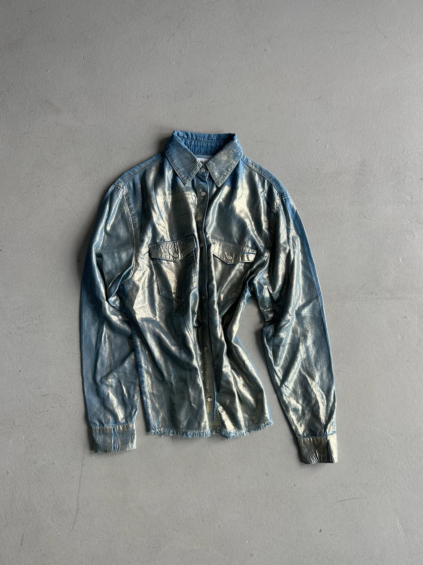 ICEBERG - 2000s METALLIC COATING SHIRT