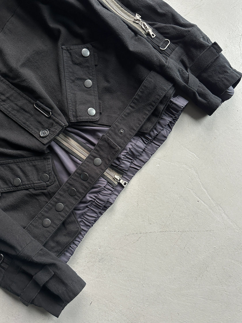 DRIES VAN NOTEN - F/W 2014 LAYERED JACKET WITH ZIP RUNNING FROM SLEEVE TO BACK