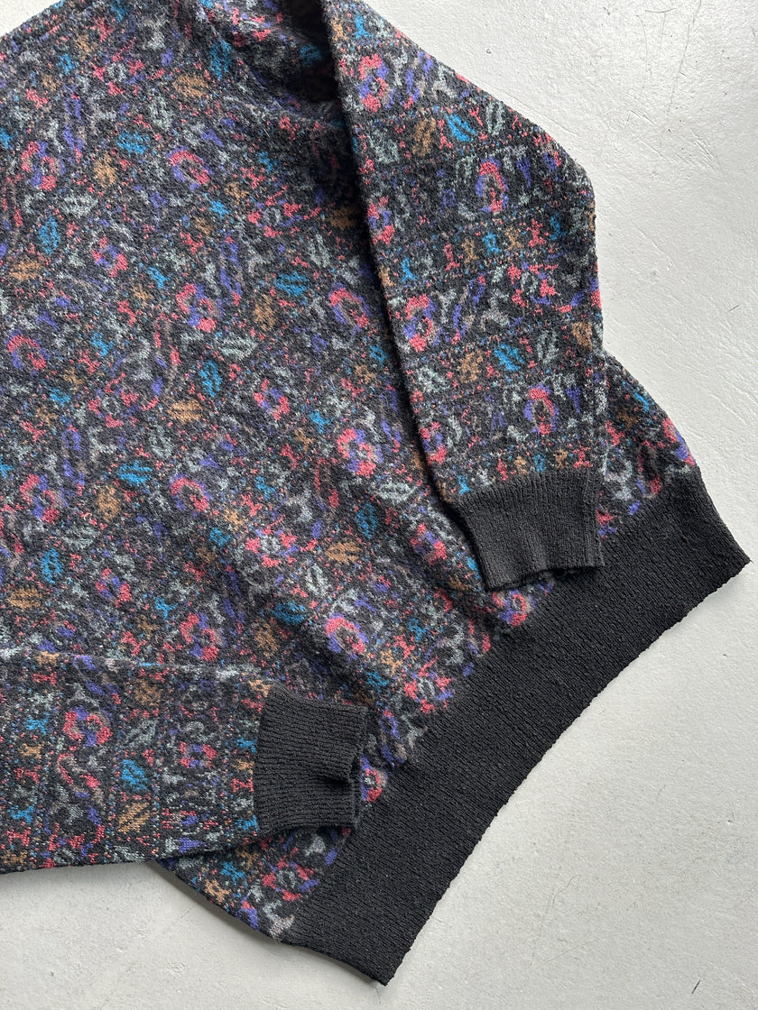 MISSONI - 1990s JACQUARD PATTERN V NECK BOXY FIT JUMPER