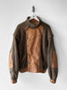 ITALIAN LABEL - 1980s WOOL BOMBER JACKET WITH LEATHER PANELS