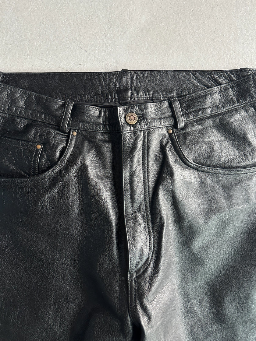 1990s STRAIGHT FIT LEATHER TROUSERS
