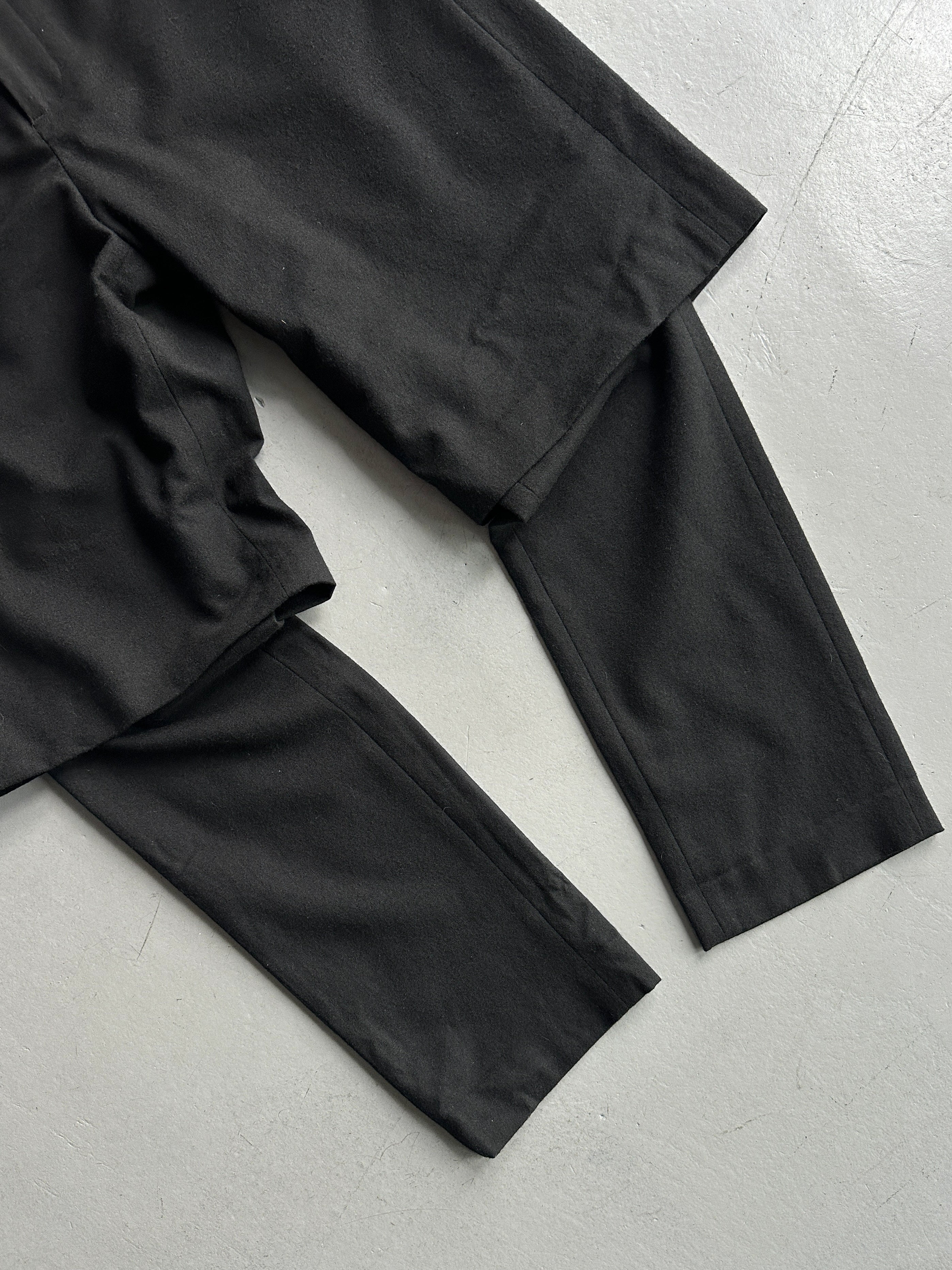 DANIELE ALESSANDRINI - early 2000s LAYERED BERMUDA CROPPED TROUSERS