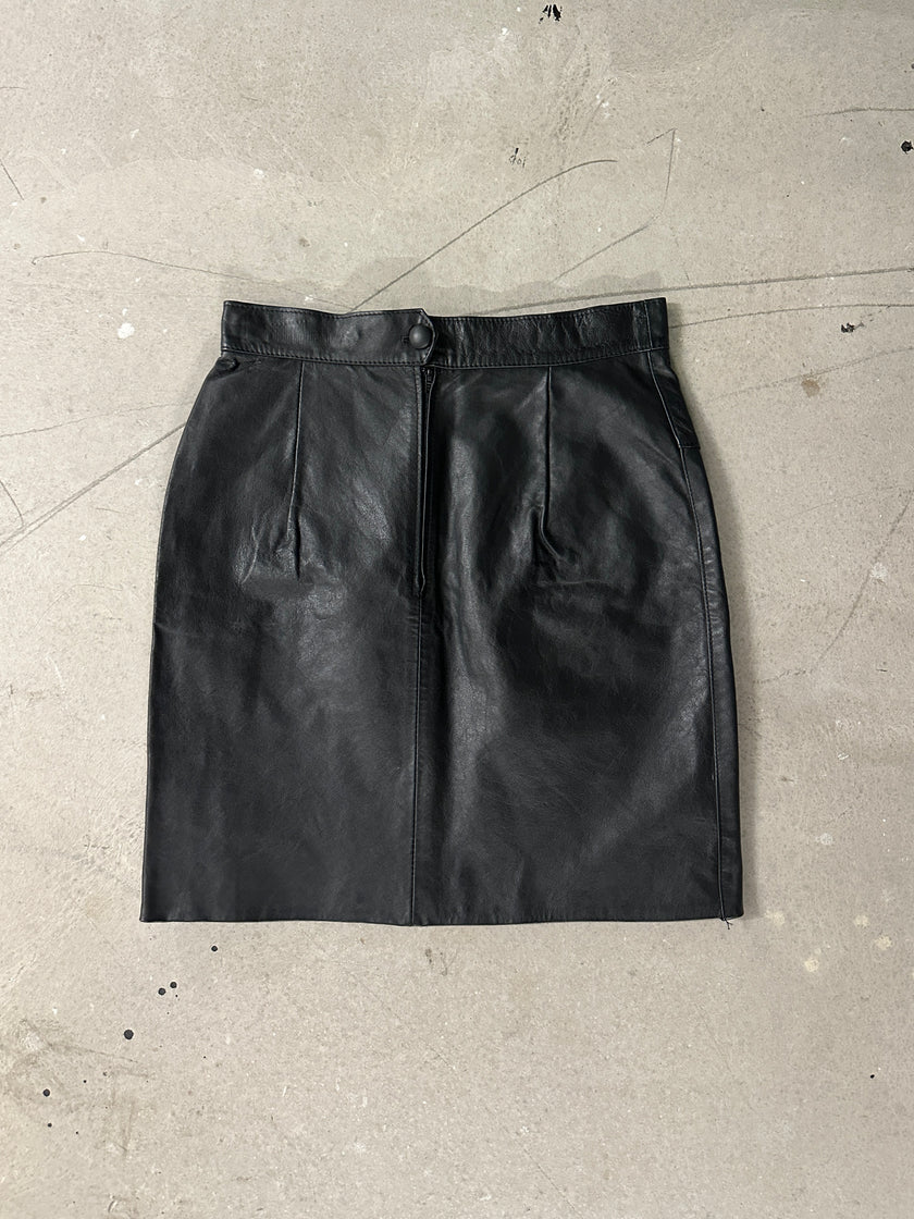 1990s HIGH WAIST LEATHER SKIRT