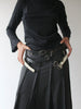 JOHN RICHMOND 1983 ARCHIVE TRIPLE-ZIP BUCKLED LEATHER BELT SAMPLE