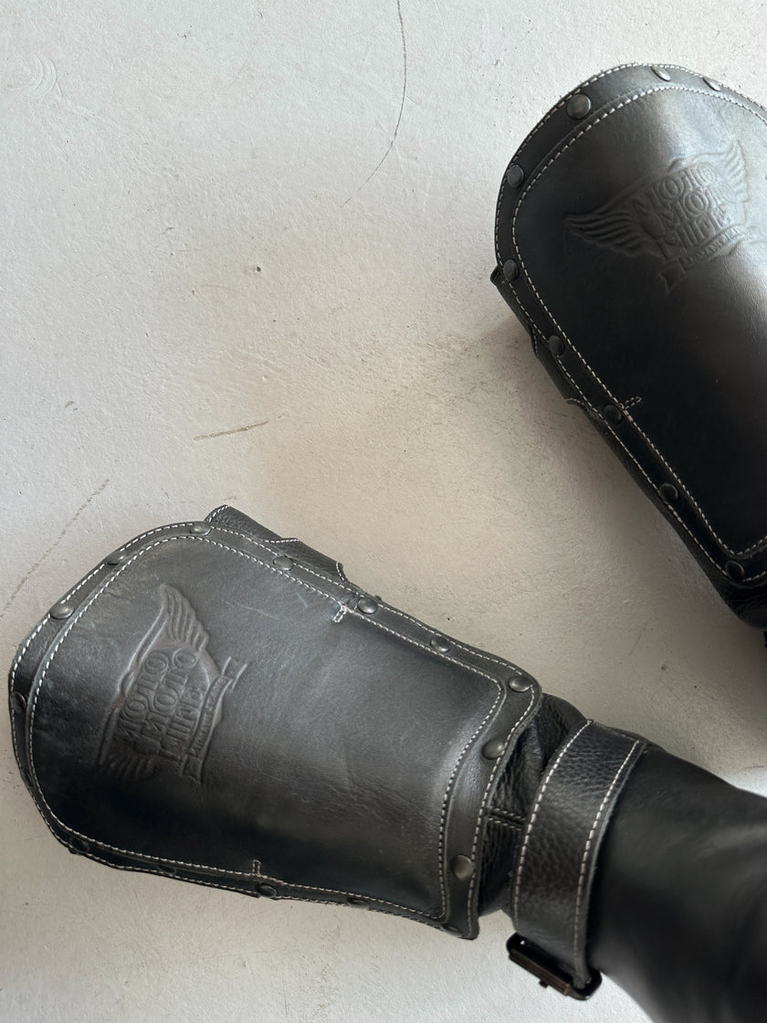 ARMANI JEANS - 2000s BIKER LEATHER BOOTS