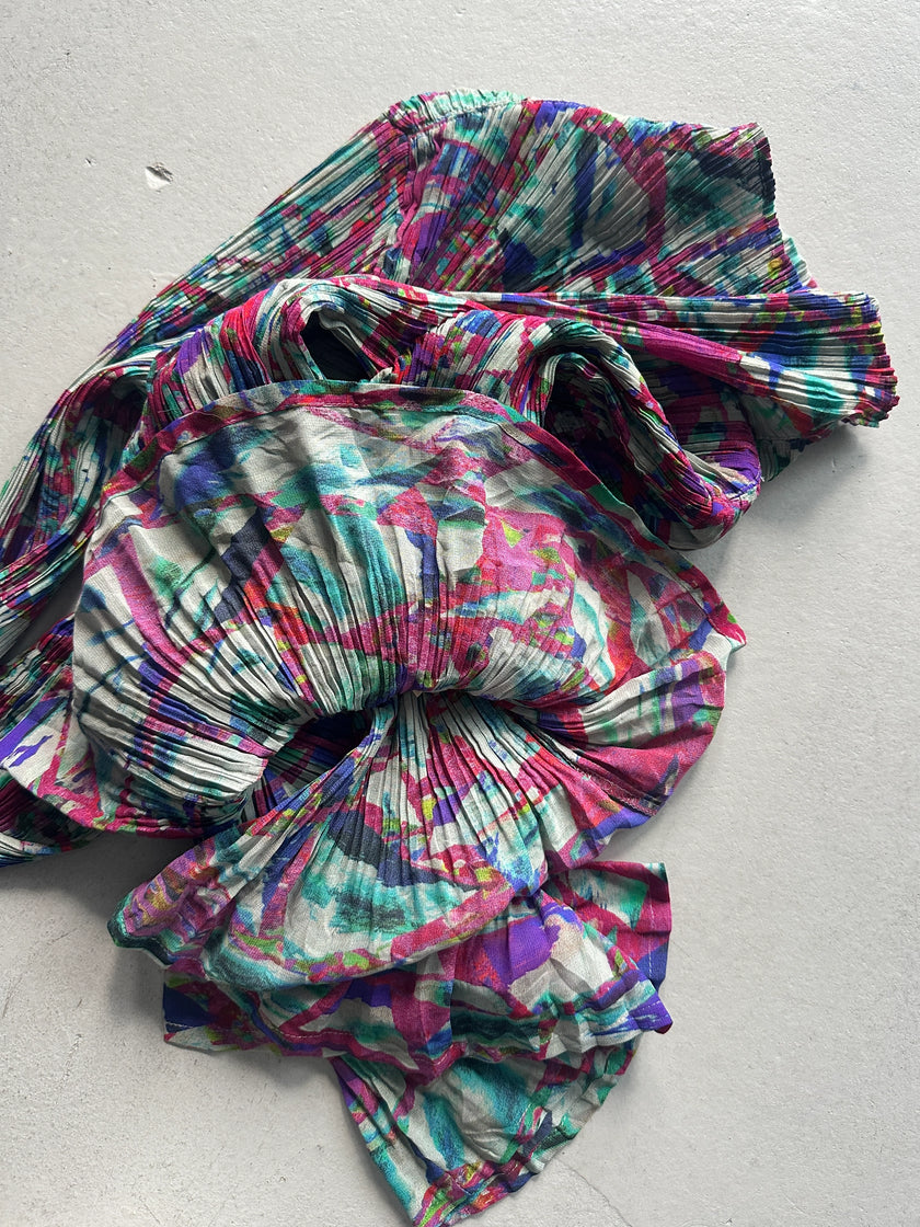ISSEY MIYAKE FÈTE - S/S 2008 ABSTRACT PRINT BUTTONED BLOUSE