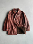 ARMANI JEANS - 1990s STRAIGHT FIT LEATHER JACKET