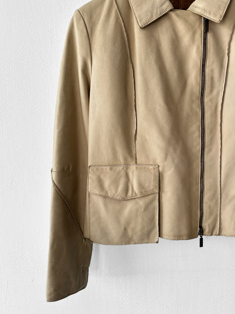 VITTORIO FORTI - late 1990s ASYMMETRIC FRONT LEATHER JACKET