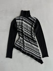 1990s ASYMMETRICAL LONG SLEEVE TOP WITH CUT OUT AT BACK