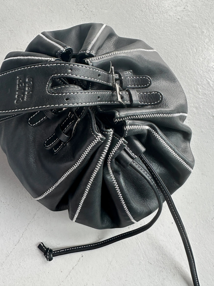 ENRICO COVERI - 1990s LEATHER BUCKET BAG