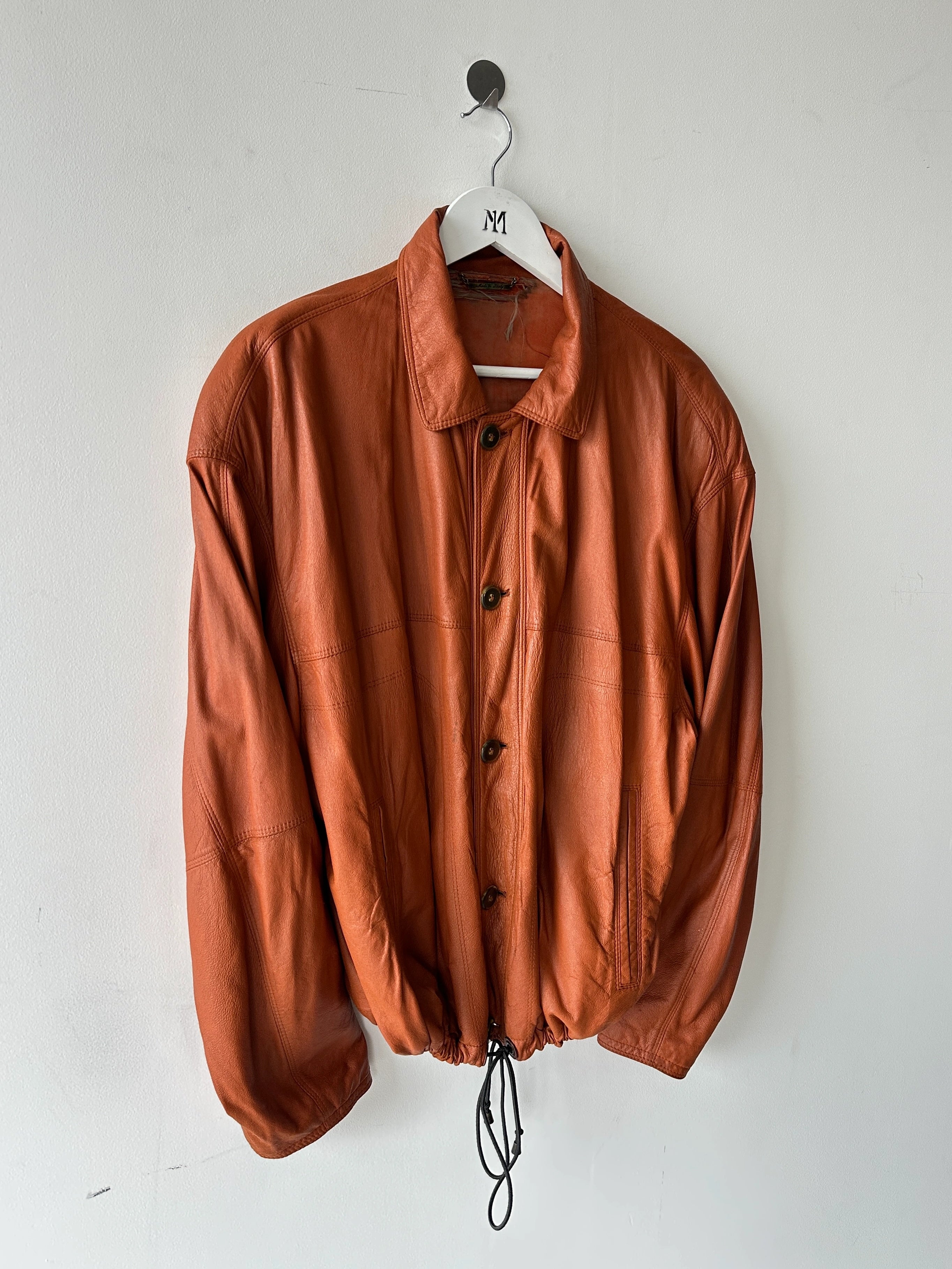 LA MATTA - 1980s SOFT LEATHER JACKET WITH DRAWSTRING HEM
