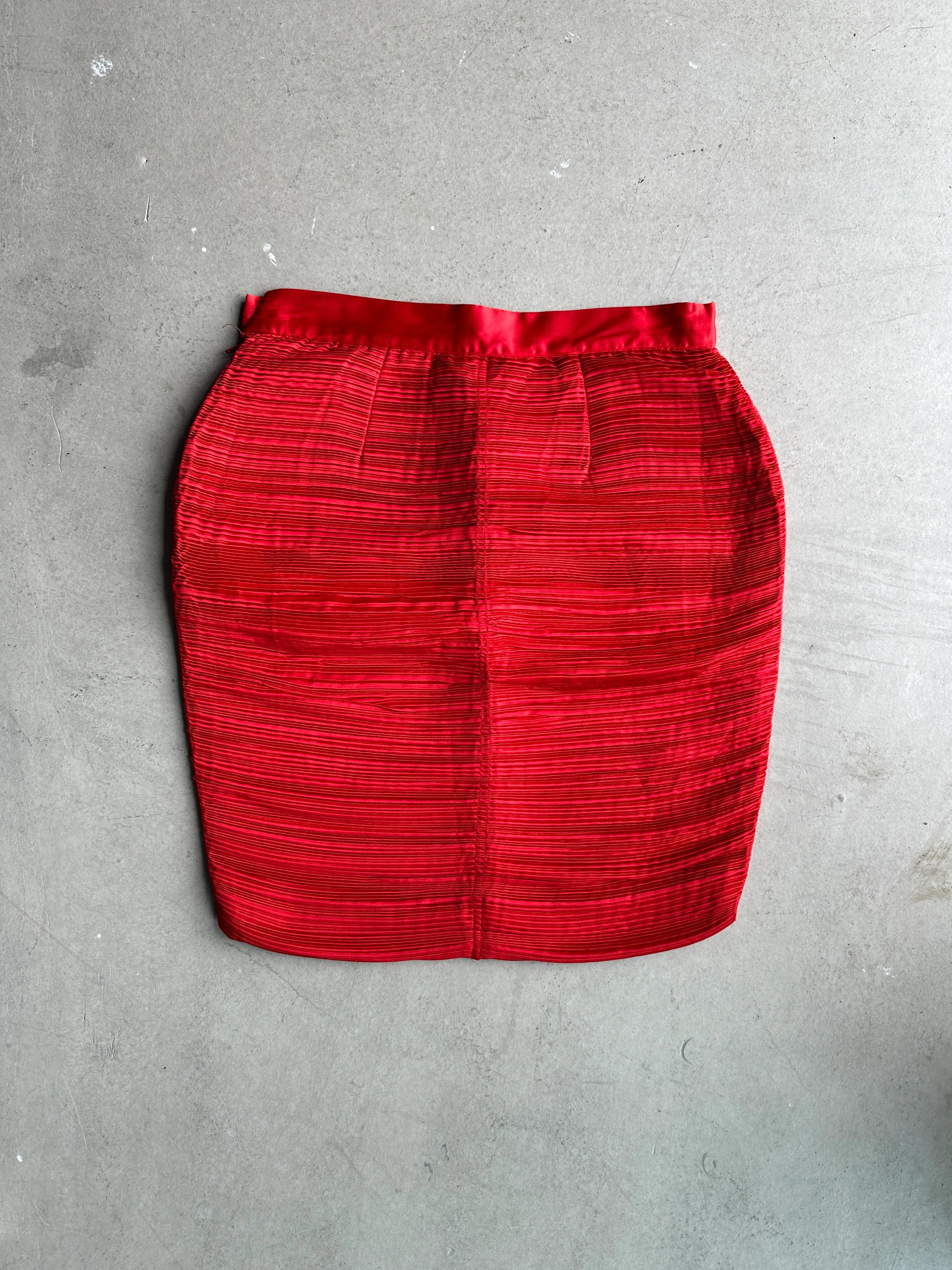 1980s PLEATS PENCIL MINI SKIRT