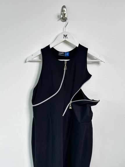 CLAUDE MONTANA - early 2000s JERSEY DRESS WITH ZIP DETAILING