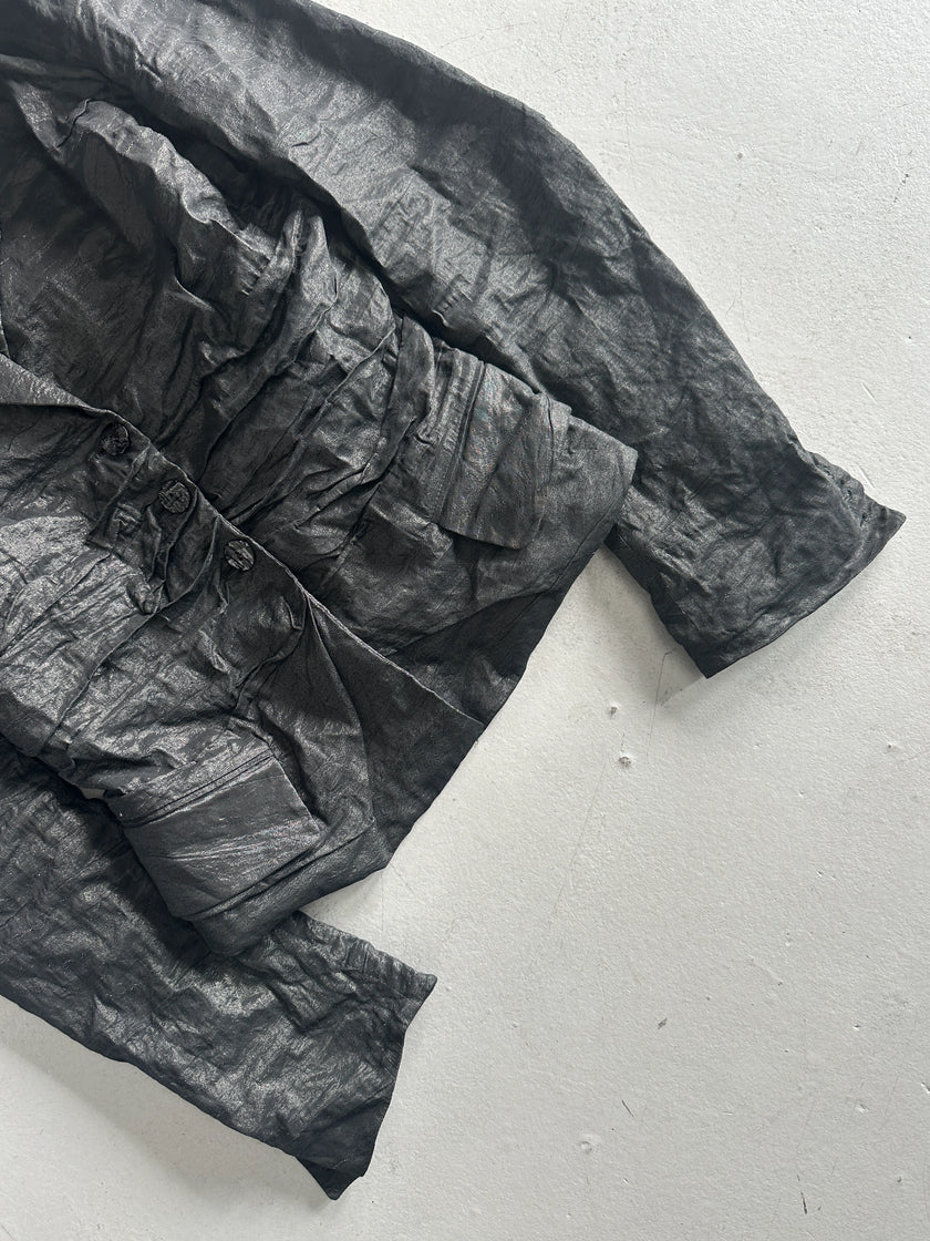 PLEIN SUD - 1990s RUCHED FRONT AND BACK METALLIC BLAZER