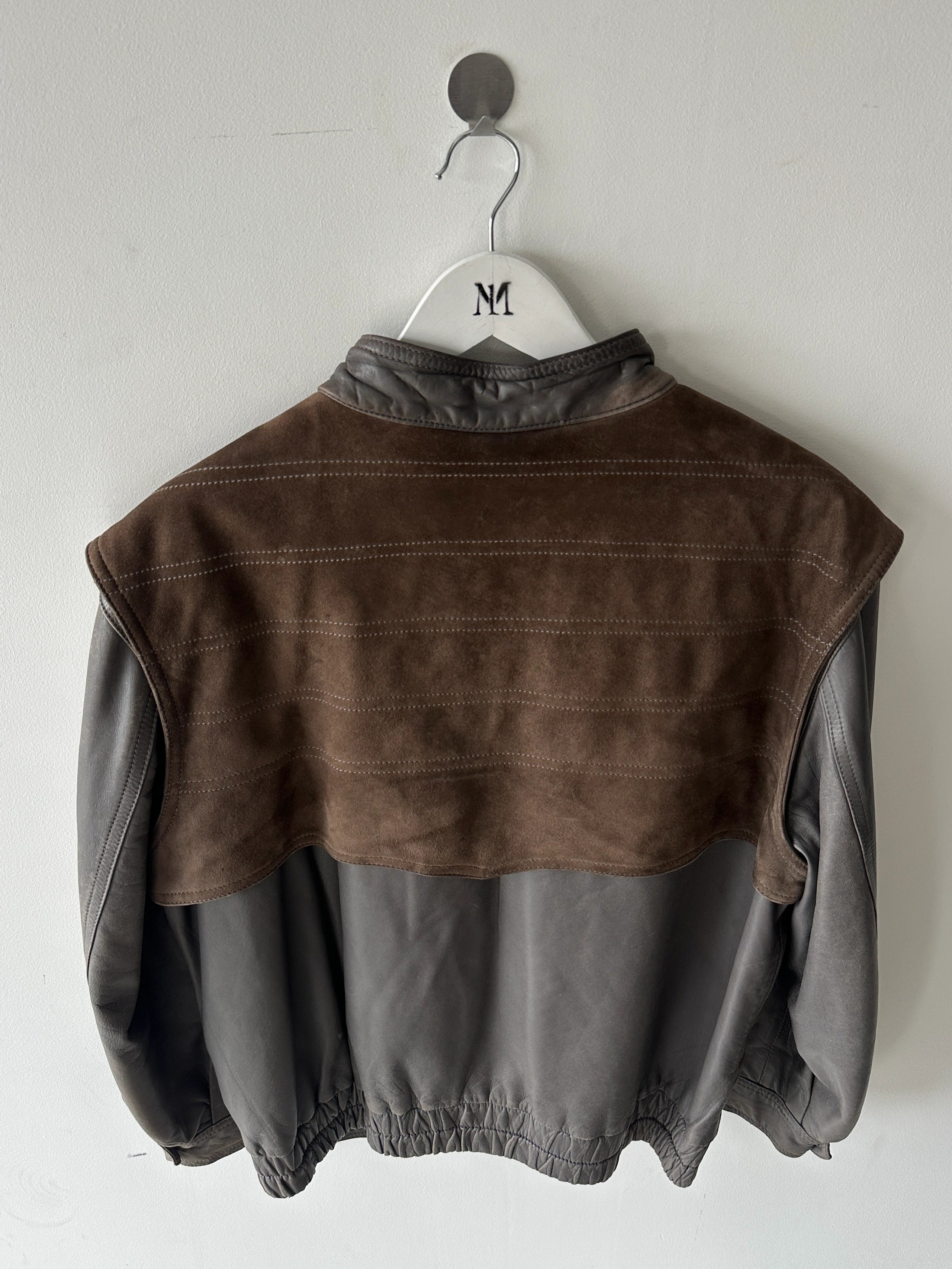 SPANISH LABEL 1980s PANELED LEATHER JACKET