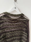 1990s OPEN WEAVE LONG SLEEVE KNIT TOP