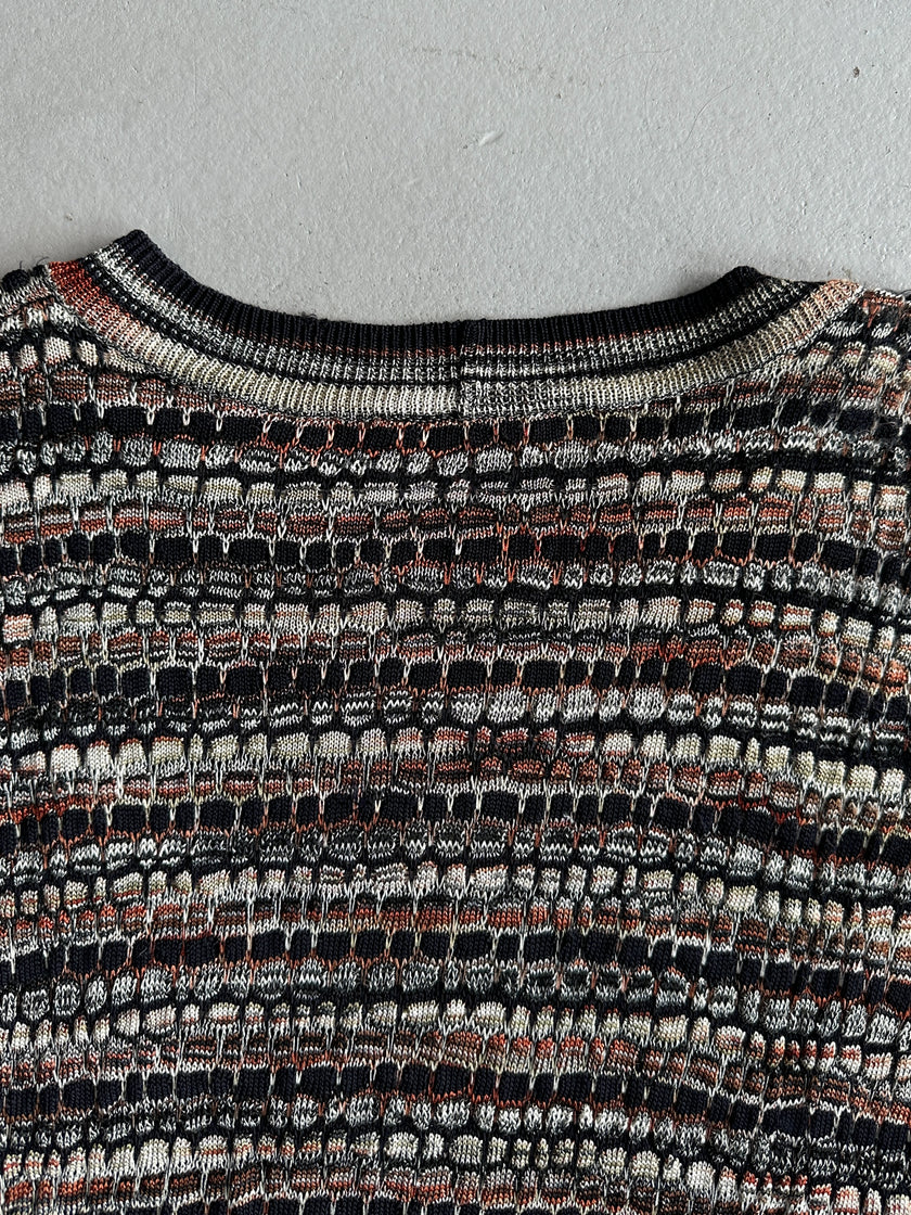 MISSONI - 1990s SHORT SLEEVE KNIT TOP