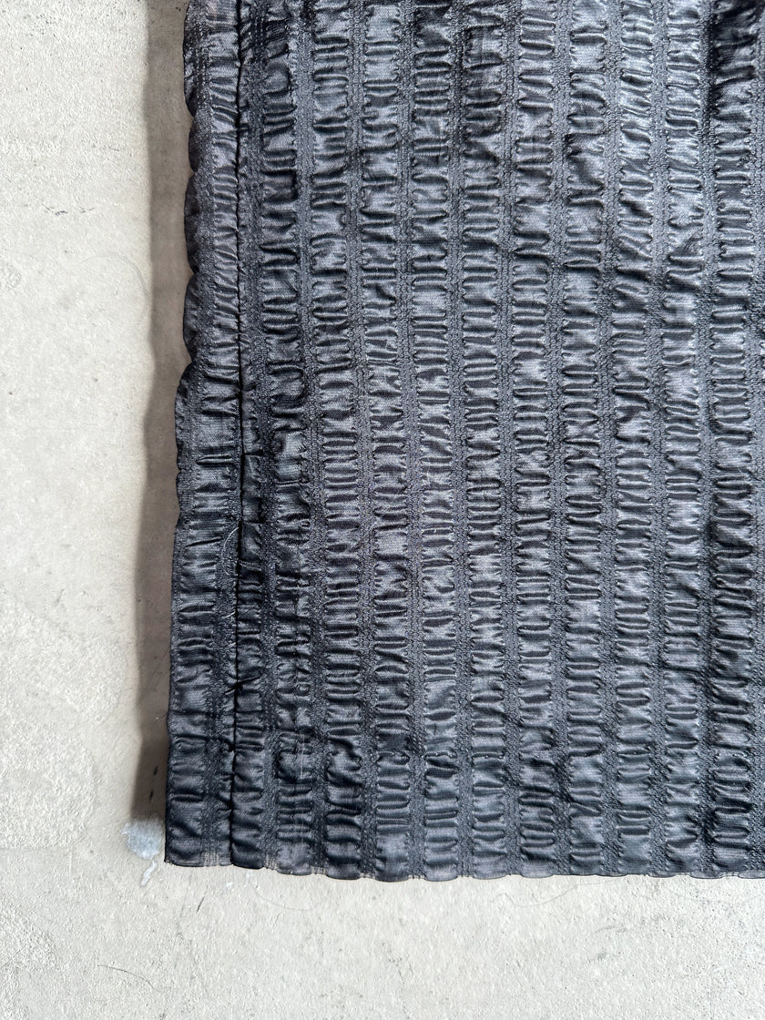 1990s SHEER VEST WITH RUFFLE DETAIL AT COLLAR