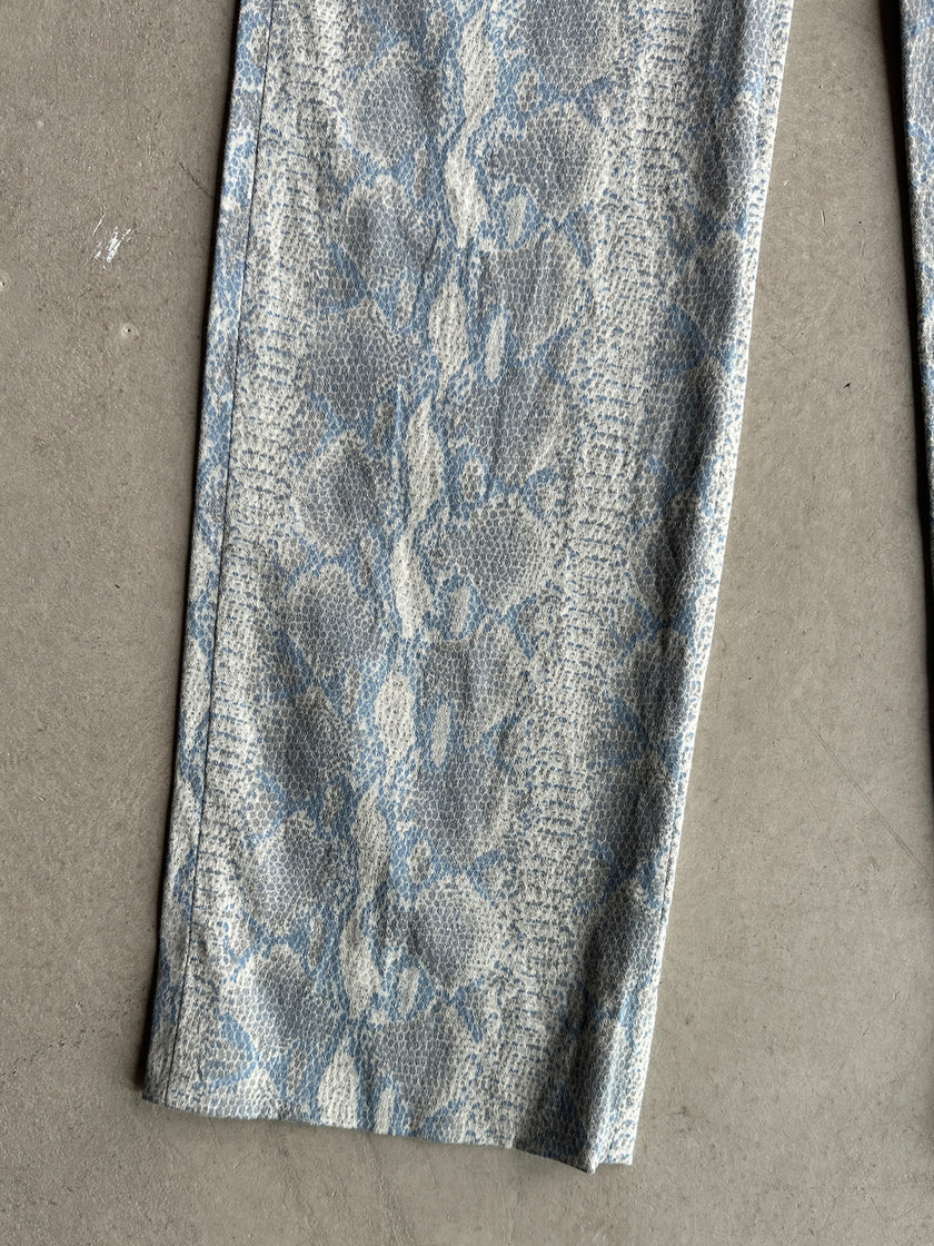 1990s SNAKE PRINT HIGH WAIST STRAIGHT FIT TROUSERS