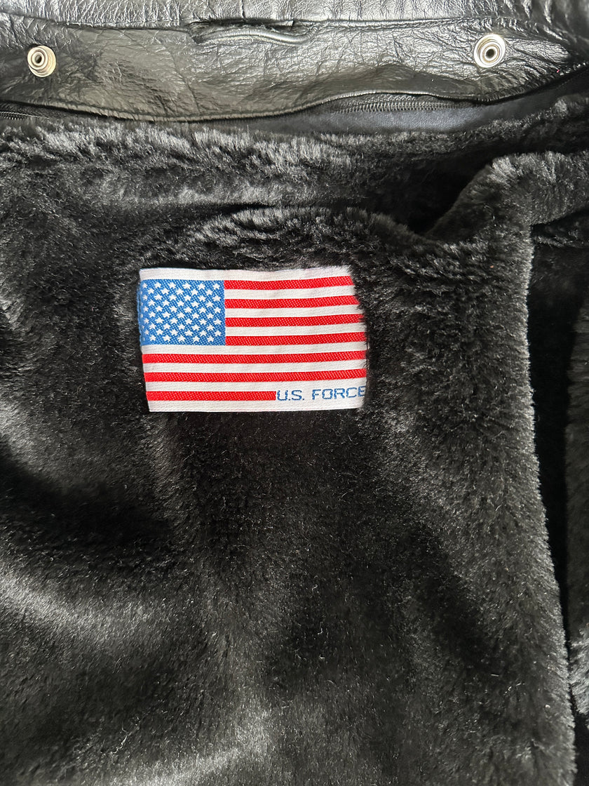 1970s LEATHER AVIATOR BOMBER JACKET