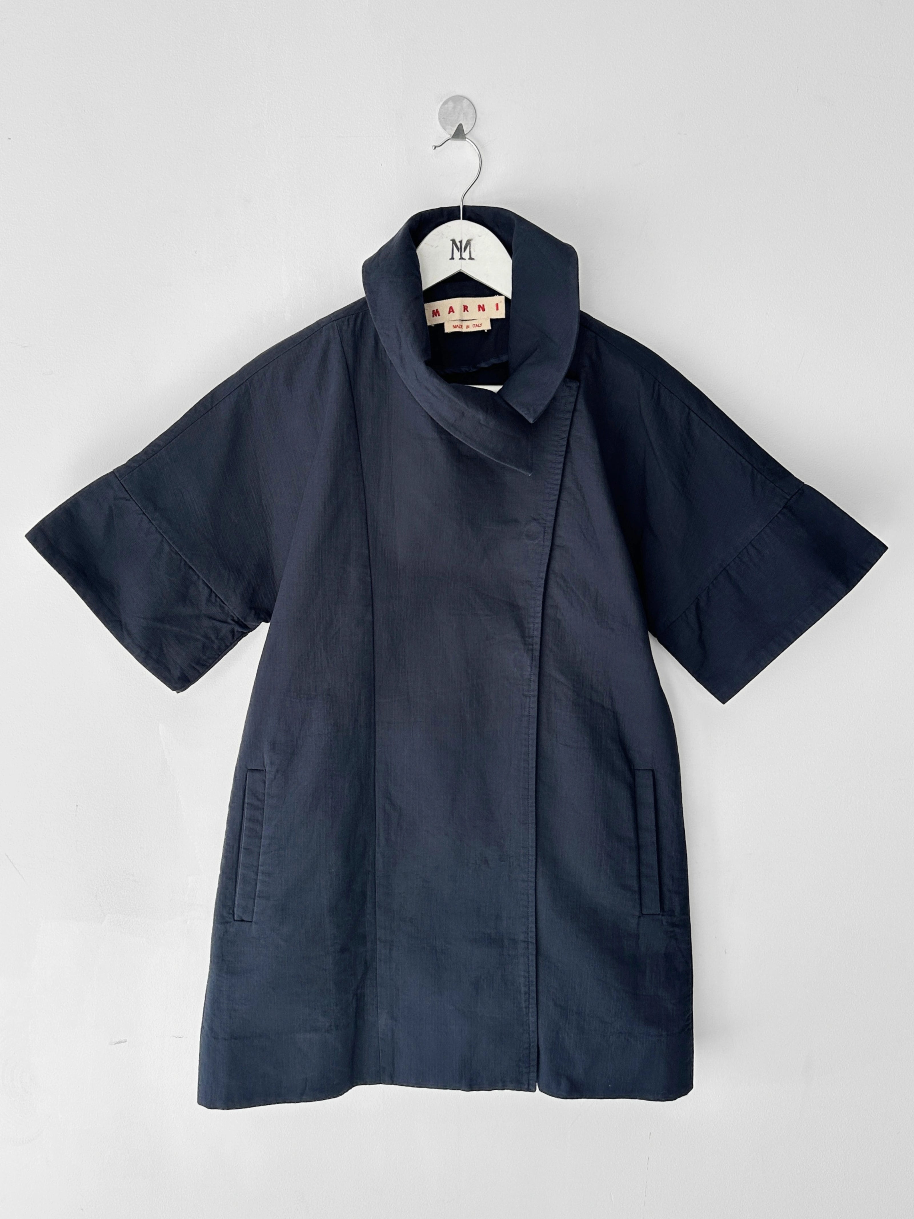 MARNI - early 2000s WIDE SHORT SLEEVE JACKET WITH ASYMMETRICAL FRONT CLOSURE