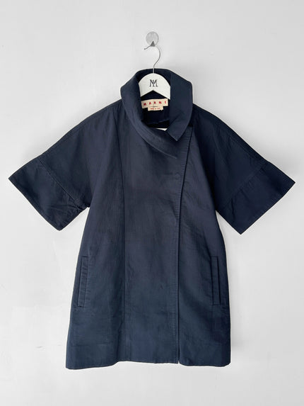 MARNI - early 2000s WIDE SHORT SLEEVE JACKET WITH ASYMMETRICAL FRONT CLOSURE