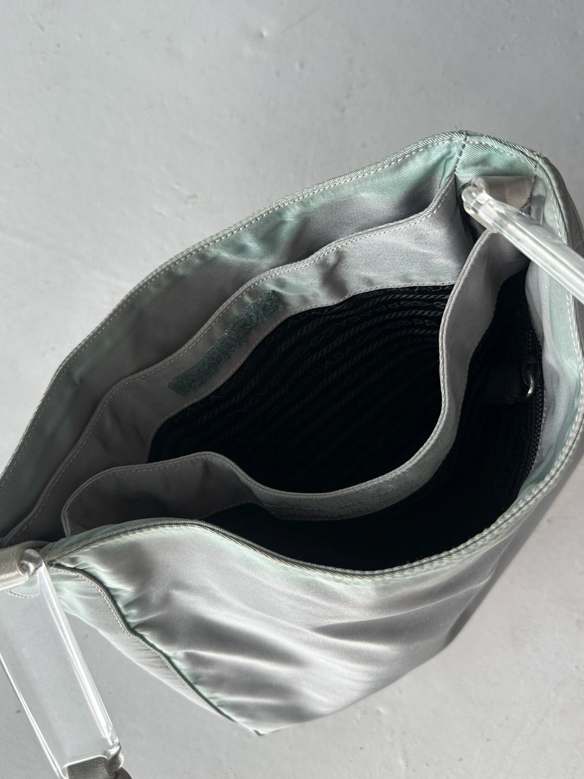 PRADA - S/S 1998 PLEXI HANDLE NYLON SHOULDER BAG