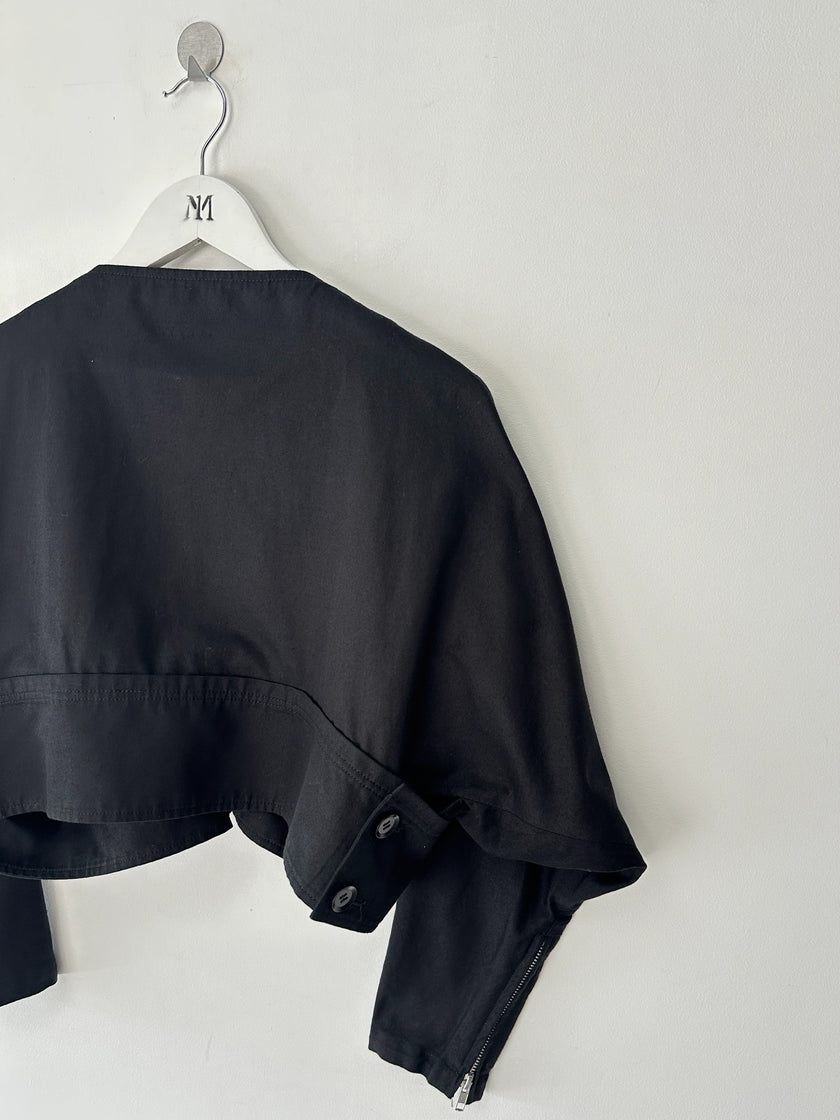 YOHJI YAMAMOTO - S/S 2014 CROPPED JACKET WITH SCULPTURAL LAPELS