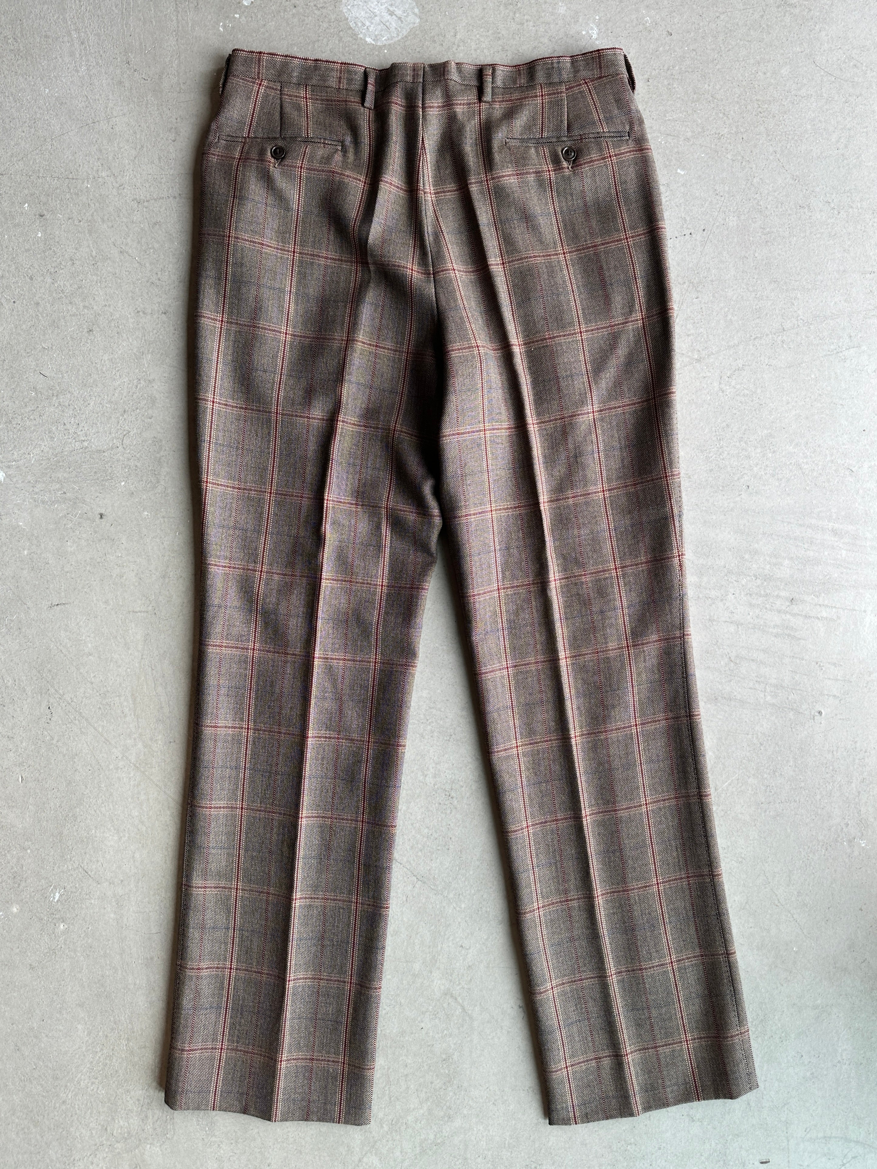 KENZO- 1980s CHECKED TAILORED TROUSERS