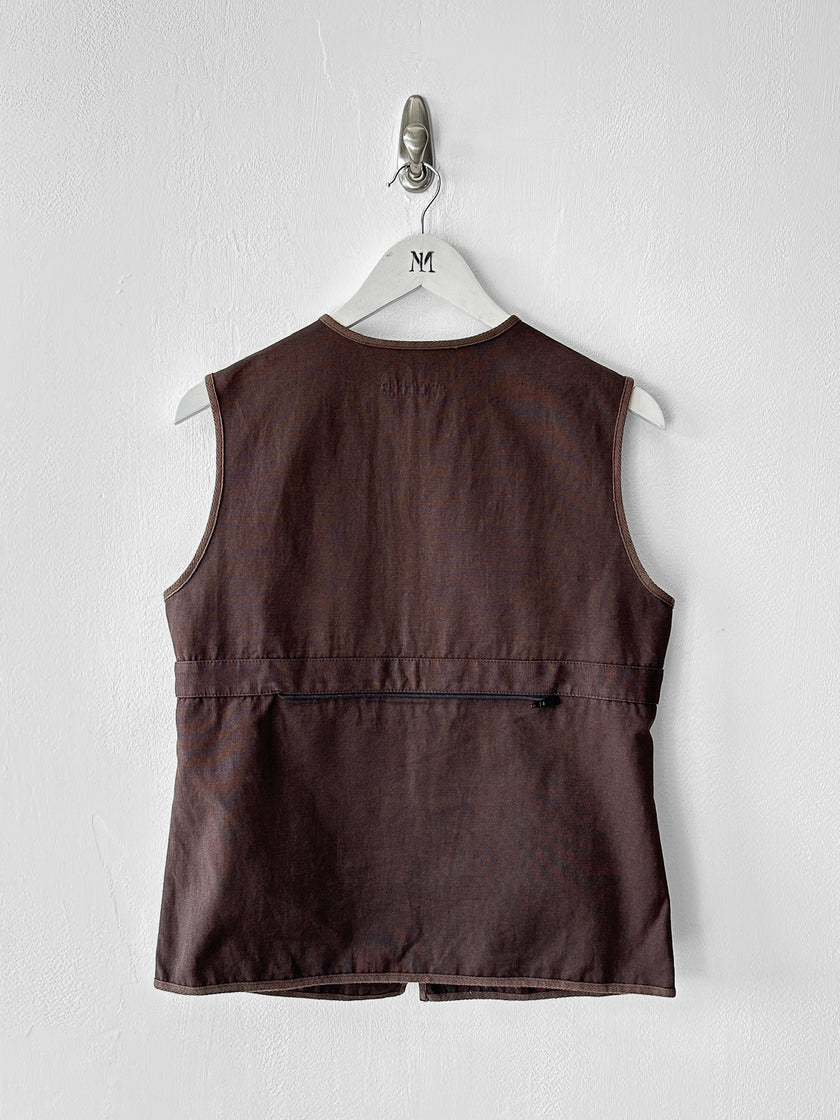 ITALIAN LABEL - late 1990s ZIPPED VEST GILET WITH ZIP OFF BACK POCKET PANEL