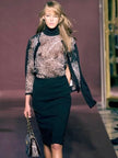 ANDREW GN - S/S 2001 FRONT APPLIQUÉ LAYERED SILK SKIRT