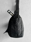 YOHJI YAMAMOTO Y'SACCS - late 1990s-2000s NYLON MESSENGER BAG WITH LEATHER FRONT PANEL