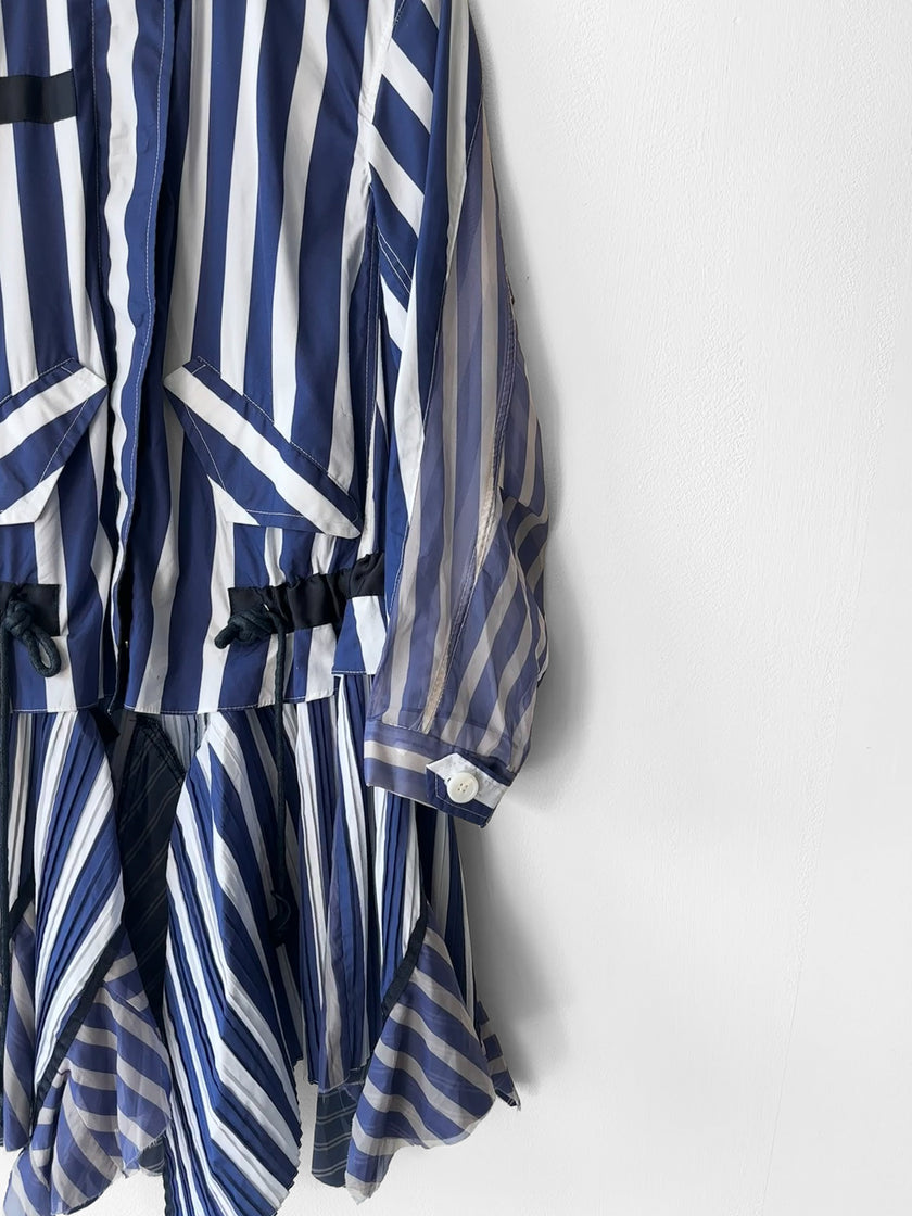 SACAI - F/W 2017 STRIPED JACKET WITH ASYMMETRICAL LAYERED HEM